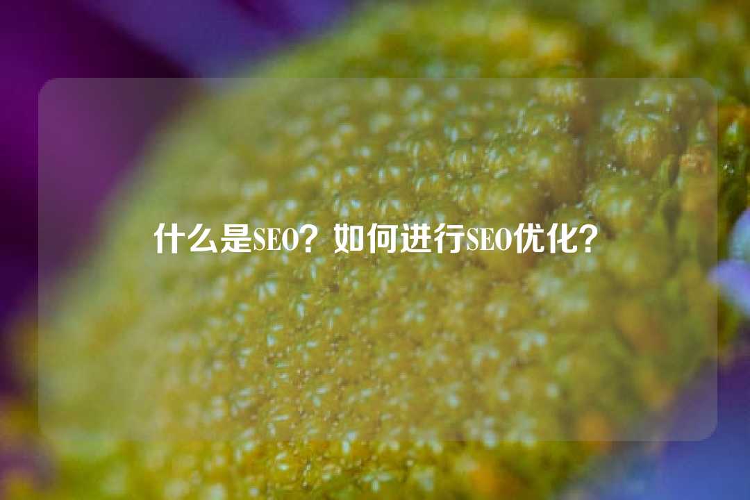 什么是SEO？如何進行SEO優化？
